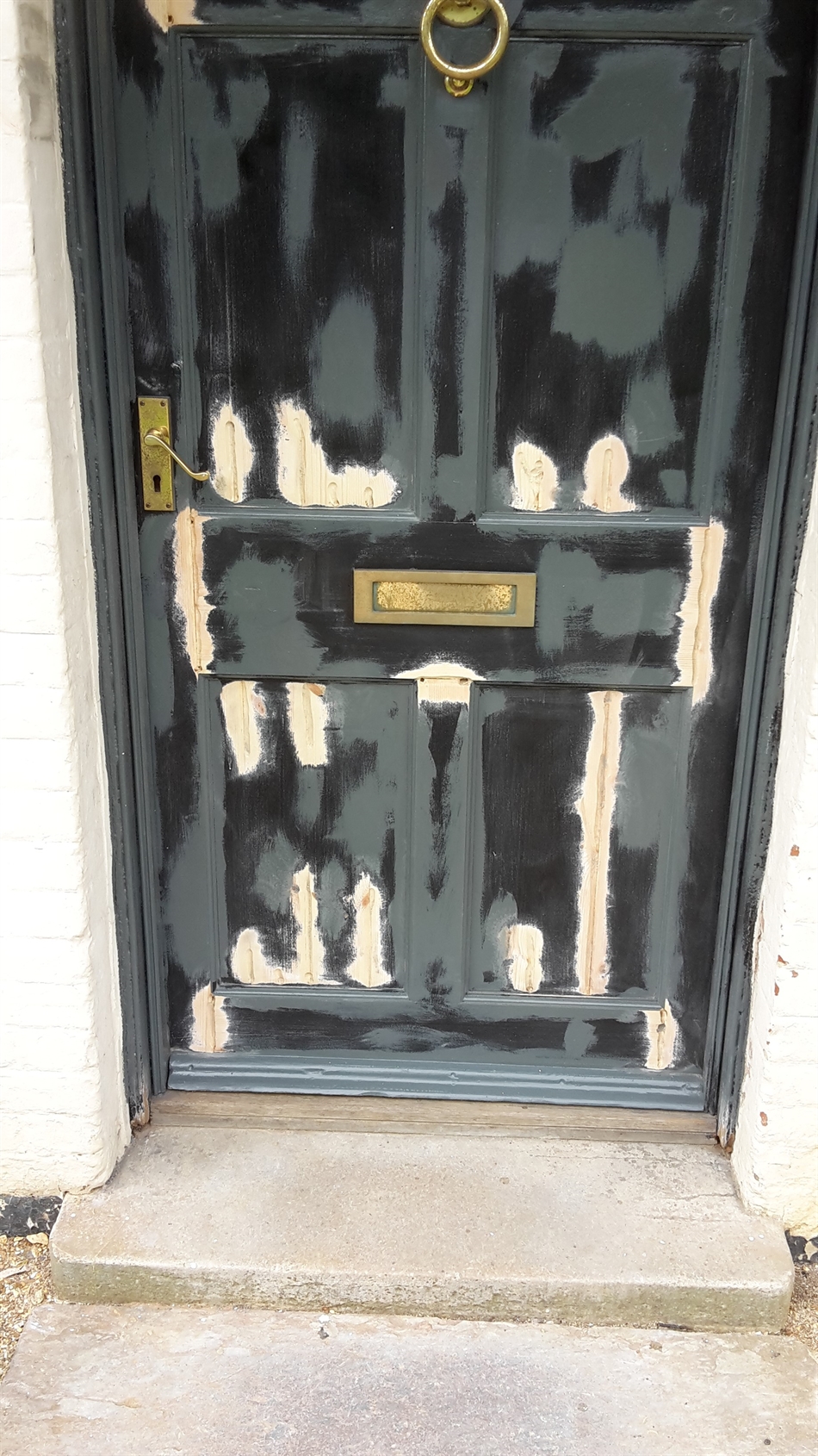 Front door joint preservation ready for filling. 