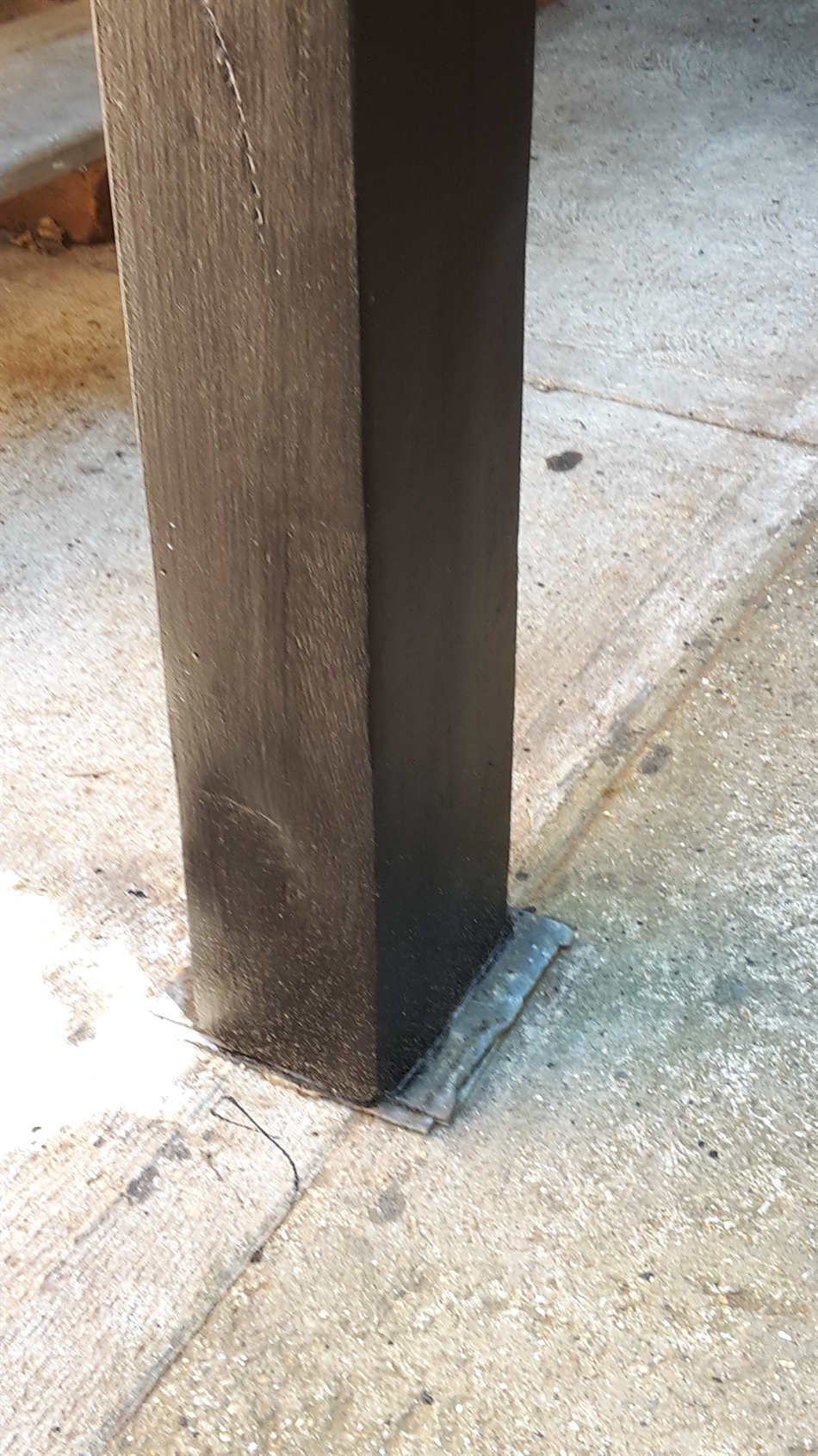 Stained after repair.