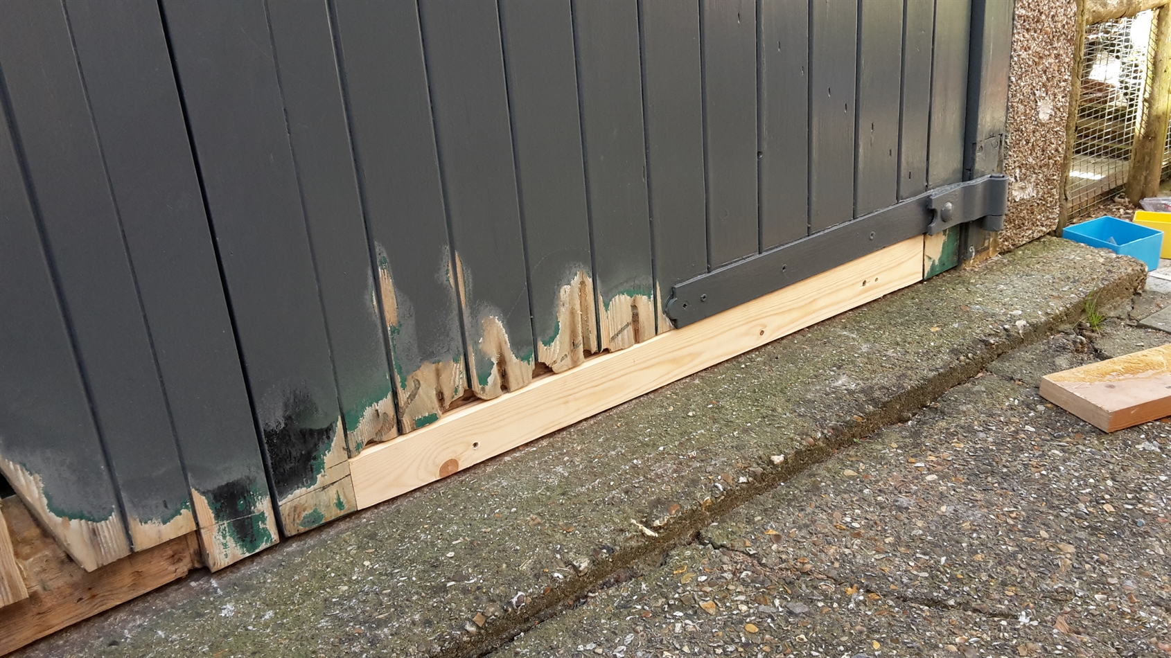 New timber stuck in with dry flex and screwed.