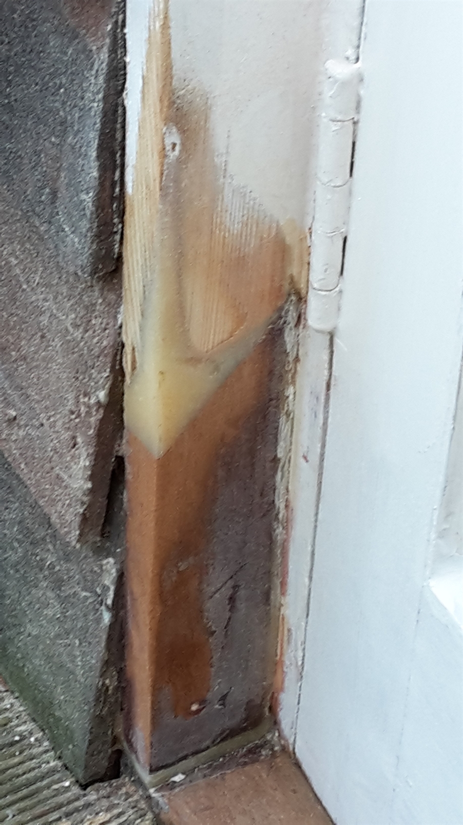 Bottom of French doors frame