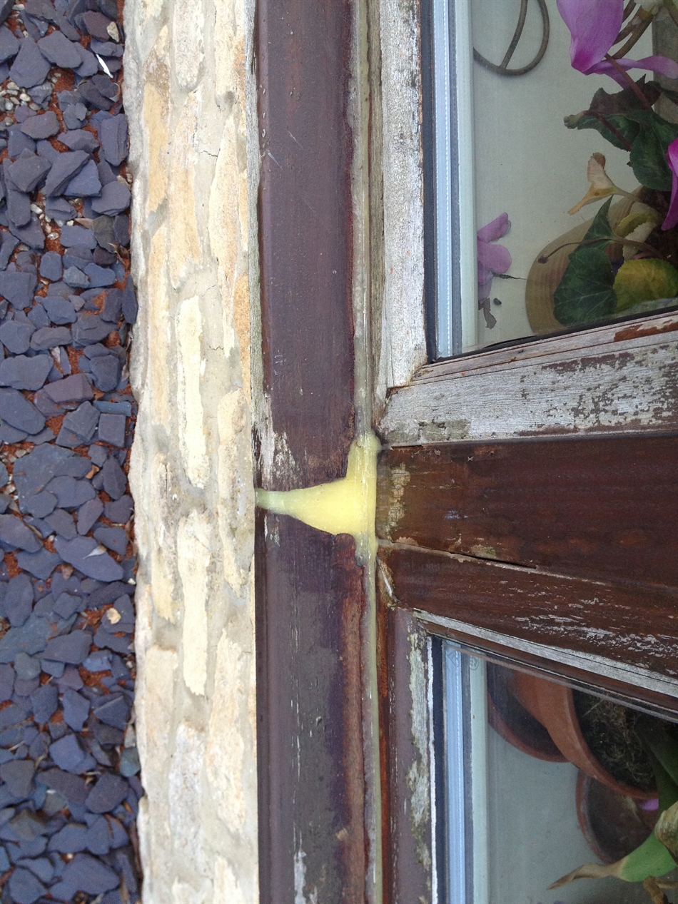 Repair where two sills meet.