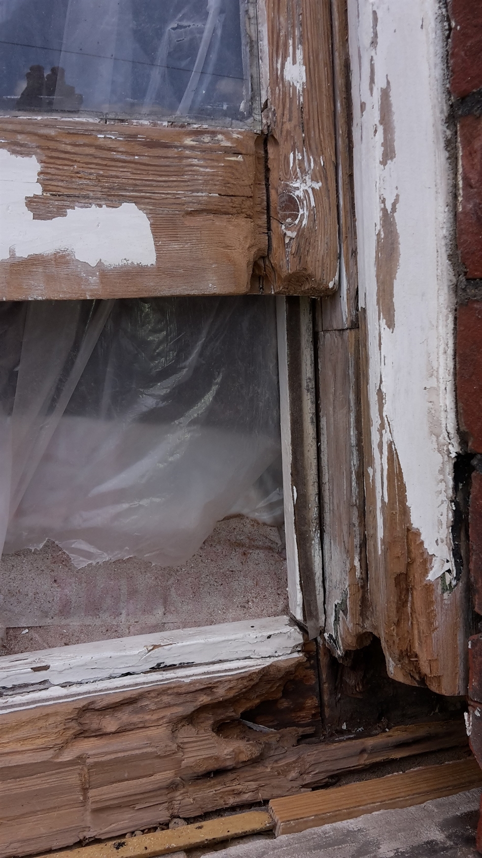 Another bottom sash box gone.